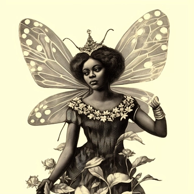 vintage clipart illustrations from a book on afrocentric faeries