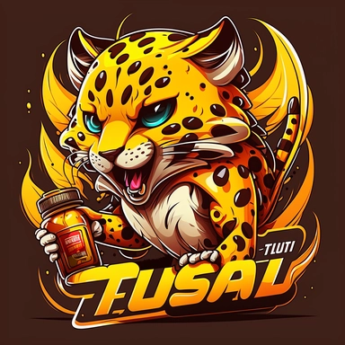 Mascot for a fuel brand, leopard, clipart style, supercute, v4