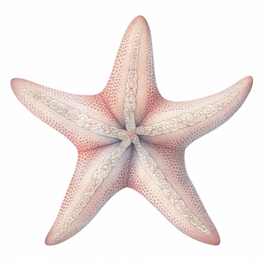 Watercolored pencil style illustration, starfish, soft pink, beige and silver, isolated on a white background, PNG file clipart style, Dennis Wojtkiewicz, Amanda Clark, Lowell Herrero,