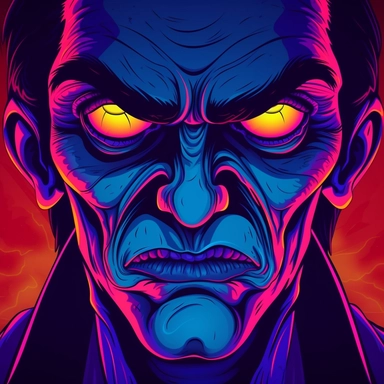 dracula, glowing eyes, clipart, Halloween, glow in the dark, neon, uhd, vivid, colorful, highly detailed