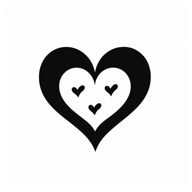 Mininalist simple basic cartoon heart outline silhouette SVG Clipart, black and white, isolated on white background