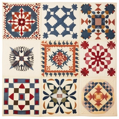 antique quilts, white background, clipart--q2--v5.1
