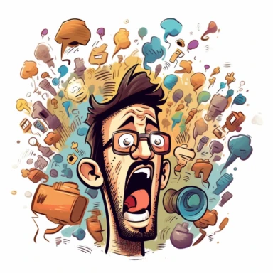 illustration cartoon art, describe a person who has Impact of speech impediment, clipart, on white background