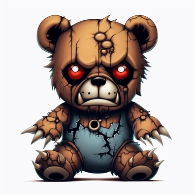 Evil Teddy Clipart, 8K, with white background, HD, No text on image,