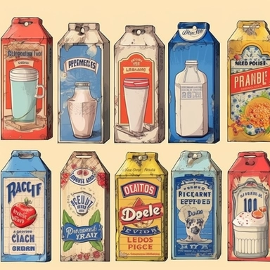 milk carton full body Clipart - 13 High Quality JPGs - Digital Download - Card Making, Mixed Media, Digital Paper Craft