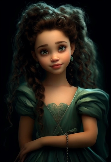 disney animation princess cliparts, in the style of bill gekas, dark green and light black, candycore, strong facial expression, clara ledesma, cute and colorful, colorized