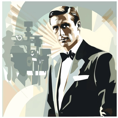 clipart illustration, movie actor on set,