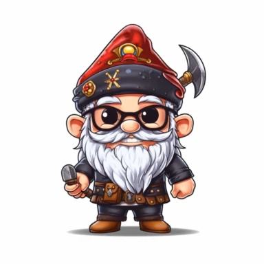 clipart, male kawaii Pirate gnome, kawaii Pirate gnome, isolated on white background, no background