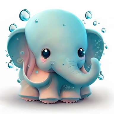 clipart style cute dumbo octopus
