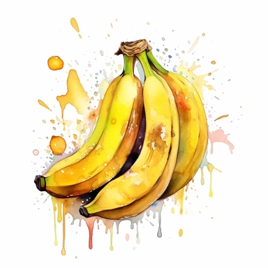 banana, clip art, aquarelle