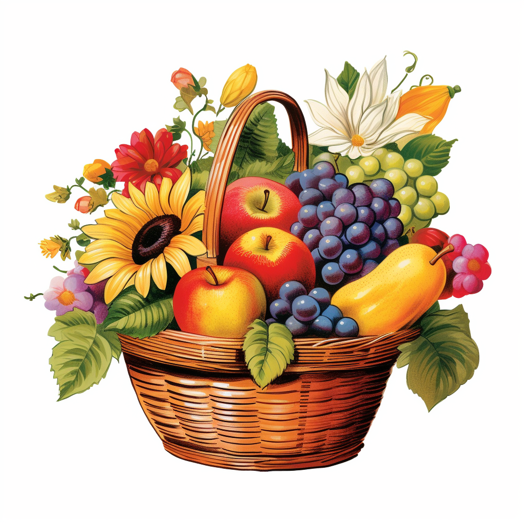 fruit basket clipart