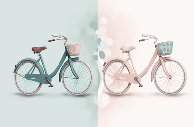 free psd file for bike clip art, in the style of light beige and dark aquamarine, light pink and light mint, realistic brushwork, stasia burrington, philippe buchet, whimsical cartoons, eco-kinetic