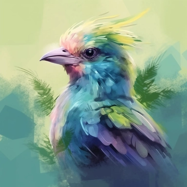 watercolor painting of a bird, looking at the camera, clipart, pastel color Illustration, 4k, sharp focus, Featured on grass, watercolor edge-smudging style, Octane rendering, watercolor style, flat vector