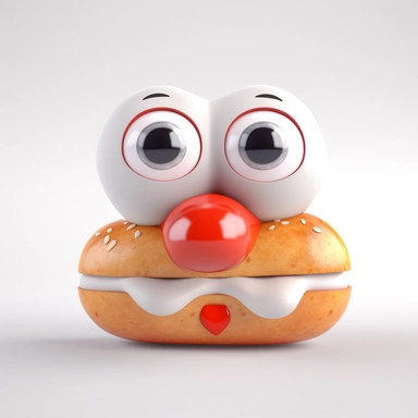 cute hot dog character. hot dog, cartoon, eye, illustration, funny, character, fast food, food, unhealthy, cute, face, fun, goofy, three-dimensional , Clipart, white isolated background, space out, hd, 8k, realistic