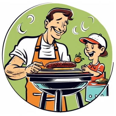 BBq grill, father, clipart,