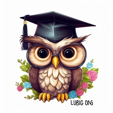 Graduation Owl Clipart Grad Student Owl PNG, Illustration clipart, 4K, extremely detailed