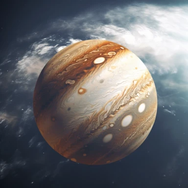 Clipart, A swirling storm on the surface of Jupiter, hyperrealistic, hyper high definition