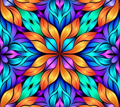 retro flowers pattern, symmety, rainbow colors, 4k ultra hd, high resolution, seamless, digital art, clipart