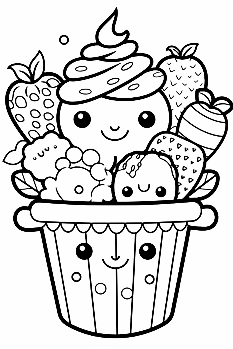 ice cream clipart black and white