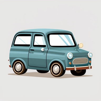 single clipart image png graphic of Cartoon Transportation Vehicle Small Car Flat v5