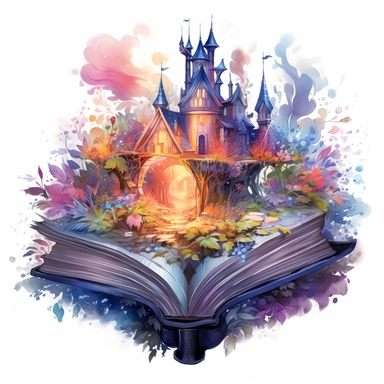 fantasy book in the style of vibrant watercolor landscapes, detailed and intricate compositions, felinecore, fantastical worlds, ghostly forms, calligraphy-inspired, naturalistic lighting, watercolor clipart