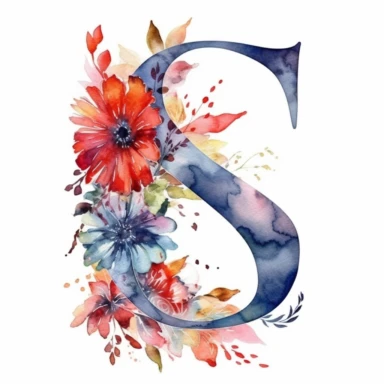 typographical logo letterQ serif font with floral watercolor, hand painting, ultra detail, 8k megapixel a careful touch white background for clipart