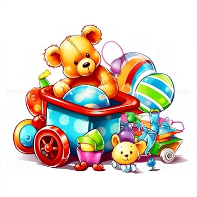 clip art illustration of a babys toy colorfull