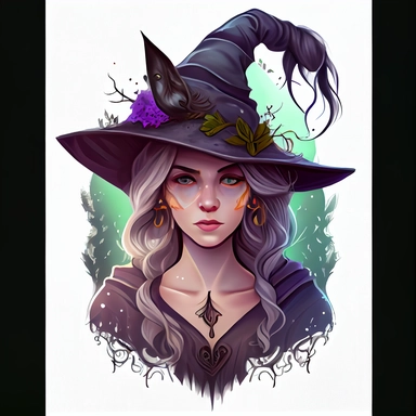 Witch with beautiful eyes, Female Wizard Fantasy, Witch Clipart, Fantasy Clipart, Watercolor Clipart, Wizard Clipart, extremely detailed, illustration clipart, white background,