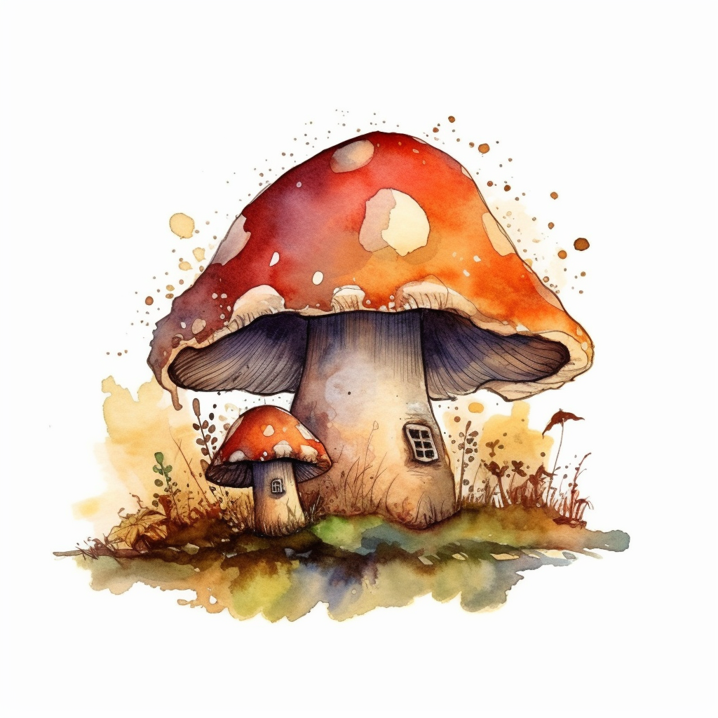 mushroom home cliparts