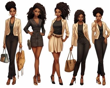 Expressive, full body shots, business, corporate, Black Girl Magic, Beautiful braided hair styles, Fashion Nova Themed Clipart, Black Girls Magic Clipart, Black Women Clipart, Black Girls PNG, Black Girl Sticker/Planner/Journal/Print Lady boss clipart, Bo