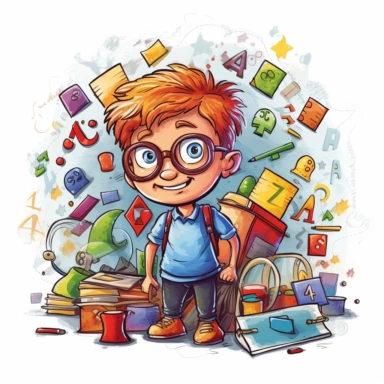 math clipart, cartoon style, no background