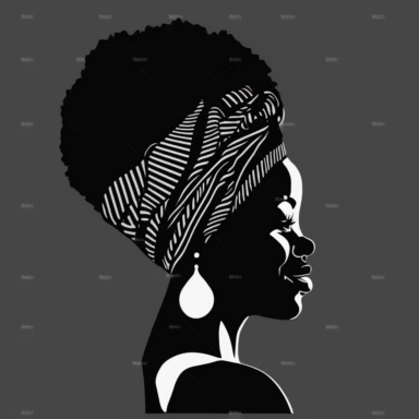 Black Woman silhouette, Afro female, hairstyle, cartoon, vector, sharp focus, super detailed, illustration, 16:9, v4, q2, 16k, High quality, clipart