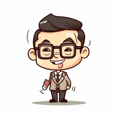 happy cute Lecturer face, cartoon, clipart, mascot, isolated on white background