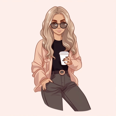 , digital stickers, Girlboss, working, computer fashion, french, Monday, productive, cartoon realistic, clipart, minimalistic, aesthetic, rose pastel , brown pastel