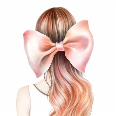 watercolor realistic hair bow single design clipart, white background, 8k