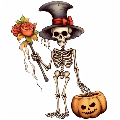 one Cute Halloween Skeleton Clipart,