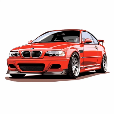 Bmw e46 clipart red white background