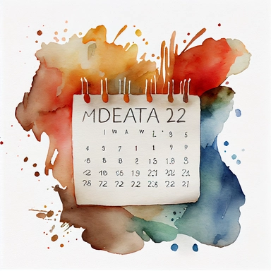 Watercolor clip art of a Calendar, isloated white background, no spils--upbeta