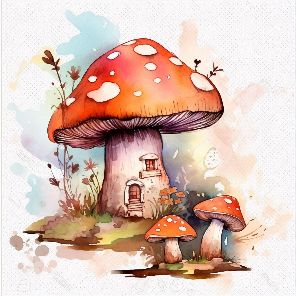 mushroom home cliparts