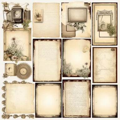 Vintage Photo Album Frames instant download ephemera, printable, digital collage, diary/ junk journal, altered art, mixed media, clipart, white background