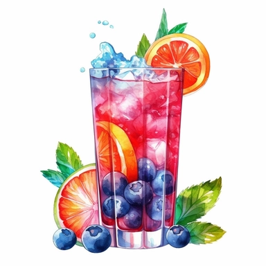 water color clipart summer drink, colourful,water color stype, seperate clipart,isolated with white background,split diagram