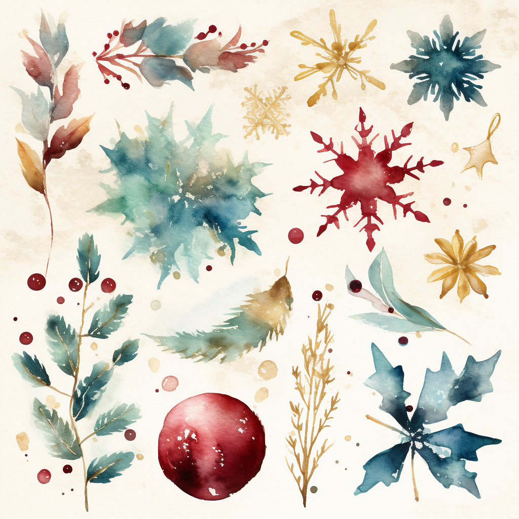 holiday snowflake cliparts