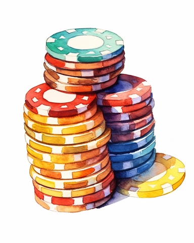 watercolour casino chips hd clipart white background