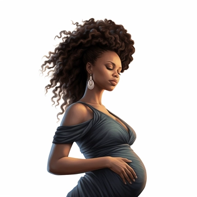 black women expecting baby, 4k, hd, clipart