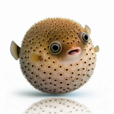 chubby baby pufferfish with a cute, round shape clipart