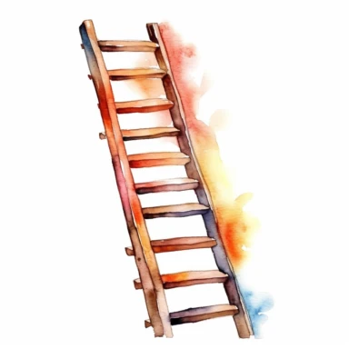 ladder , watercolour clipart, white background