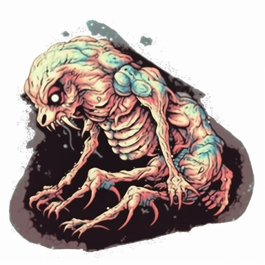 broken monster, muscles, clipart, in style of dan mumford