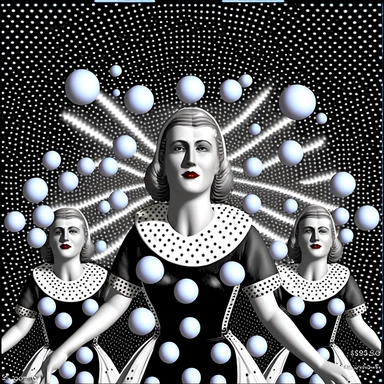 free floating white microdots microlines music wave black air, village pin-up milkmaids, 70-th years Soviet Union vintage, allover, symmetrical, cel-shading, ultra-detailed, in style of Socialist realism, Natural Lighting, Ray Tracing Global Illumination, unreal engine 5, Victorian clipart