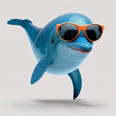 funny dolphin with sunglasses clipart