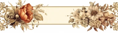 vintage inspired printable rectangle label with intricate sepia colored borders and hand drawn details. detailed with soft watercolor flowers. No text. Isolated clipart on solid white background